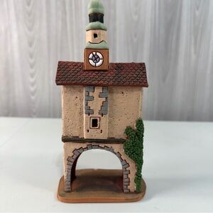 Ceramic Tealight Holder Rothenburg Tower Miniature House Midene Handmade Pottery